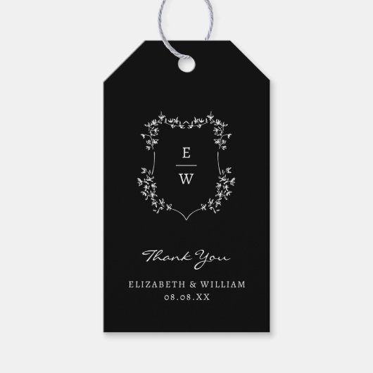 Black Wedding Bedankt Cadeaulabel (Voorkant)