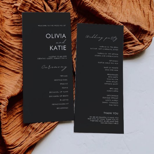 Black Wedding Ceremony Programma Sjabloon