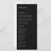 Black Wedding Ceremony Script Programma Elegant (Achterkant)