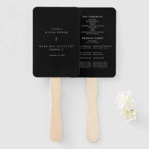 Black Wedding Fan/Program Handwaaier