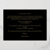 Black Wedding Fancy Ornament Frame Flowers Folie Uitnodiging (Achterkant)