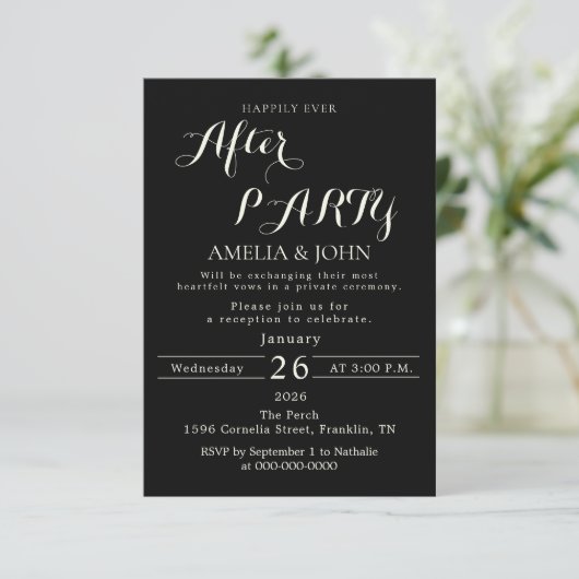 Black wedding invitation (Debout devant)