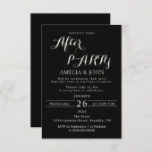 Black wedding invitation bedankkaart (Voorkant / Achterkant)