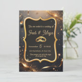 Black wedding invitation card (Debout devant)