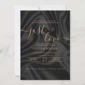 Black wedding invitation simple and elegant design (Devant)