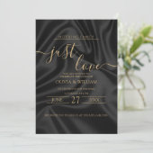 Black wedding invitation simple and elegant design (Debout devant)