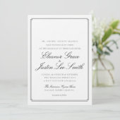 Black Wedding Invitation with Monogram Space (Debout devant)