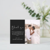 Black Wedding Minimalist dank u kaarten (Staand voorkant)