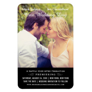 Black Wedding Movie Poster Photo Save the Date Magneet