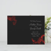 Black Wedding Order of Service & Ceremony Program (Staand voorkant)