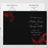 Black Wedding Order of Service & Ceremony Program (Voorkant / Achterkant)