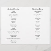 Black Wedding Order of Service & Ceremony Program (Achterkant)