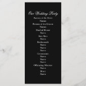 Black Wedding Program Programma (Achterkant)