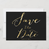 Black Wedding Save the Date Kaart Elegant (Voorkant)