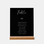 Black Wedding Seating Chart Table Card Elegant (Recto)