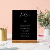 Black Wedding Seating Chart Table Card Elegant (Mariage)