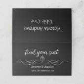 Black Wedding Table Seating Cards (Buitenkant ongevouwen)