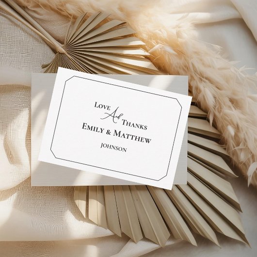 Black Wedding Thank You Card With QR Code