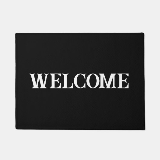 Black Welcome Doormat Deurmat (Voorkant)