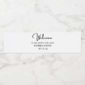 Black Welcome Lettering Custom Weddenschap Water B Waterfles Etiket (Enkel label)