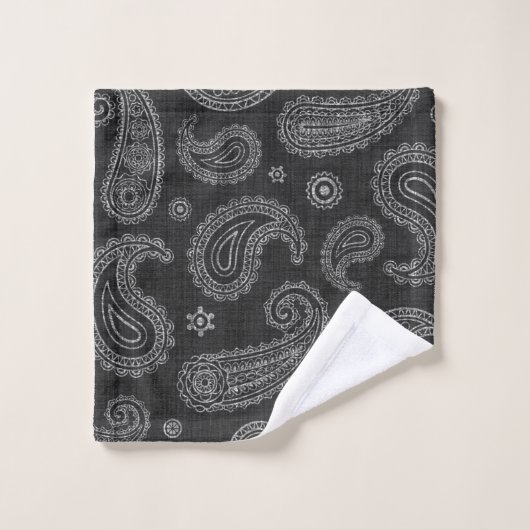 Black Western Paisley (Gant de toilette)