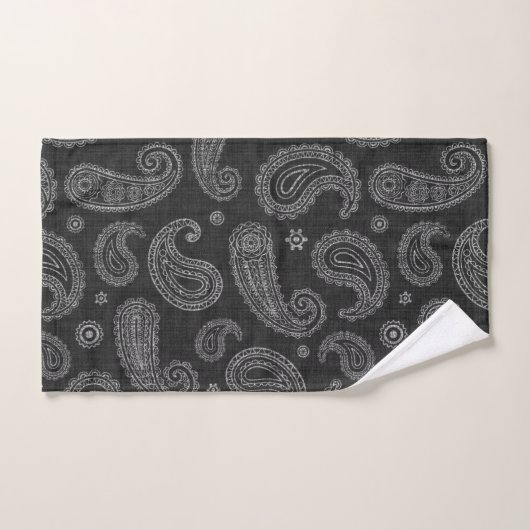 Black Western Paisley  (Serviette à main)