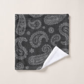 Black Western Paisley  Bad Handdoek (Wasdoekje)