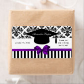 Black Wha Stripe Damask Purple Water Étiquette 2e (En situation)