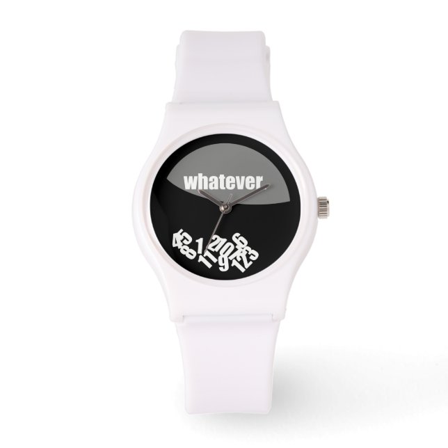 Black What Messy Numbers Horloge (Voorkant)