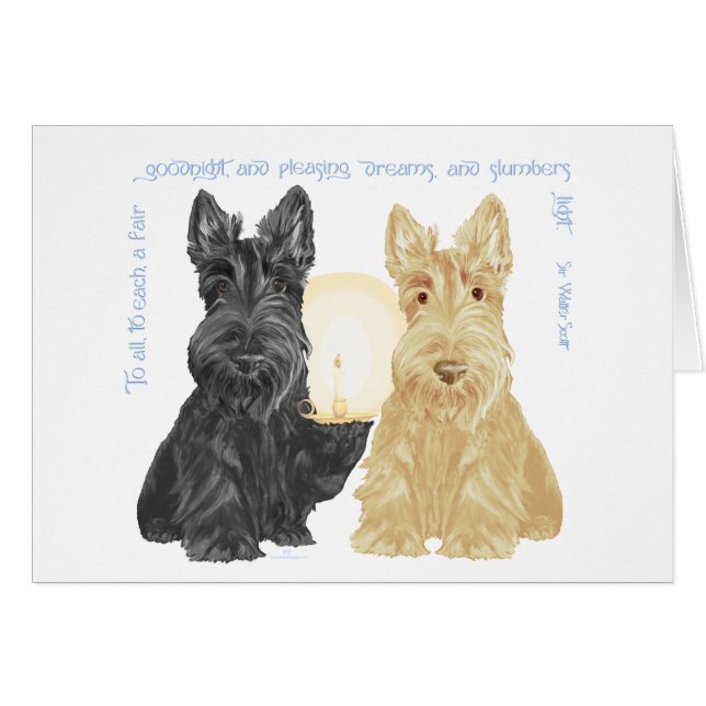 Black & Wheaten Goodnight Scotties (Devant horizontal)
