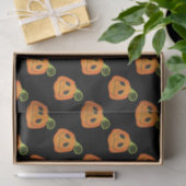 Black Whimsical Pumpkin Halloween Custom Tissuepapier (Geschenk)