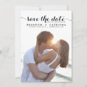 Black Whimsical Script Overlay-foto Save The Date (Voorkant)