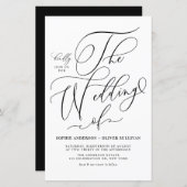 Black Whimsical Script Wedding Invitation (Voorkant / Achterkant)