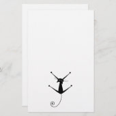 Black Whimsy Kat 10 Briefpapier (Voorkant / Achterkant)