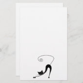 Black Whimsy Kat 2 Briefpapier (Voorkant / Achterkant)