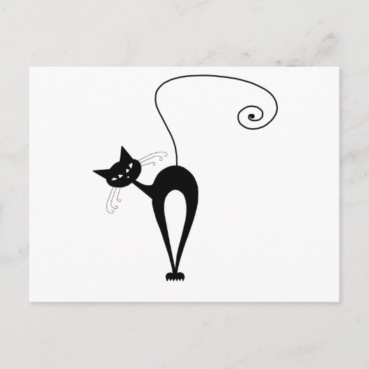 Black Whimsy Kat 3 Briefkaart (Voorkant)