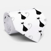 Black Whimsy Kat 4 Stropdas (Opgerold)