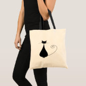 Black Whimsy Kat 4 Tote Bag (Voorkant (product))