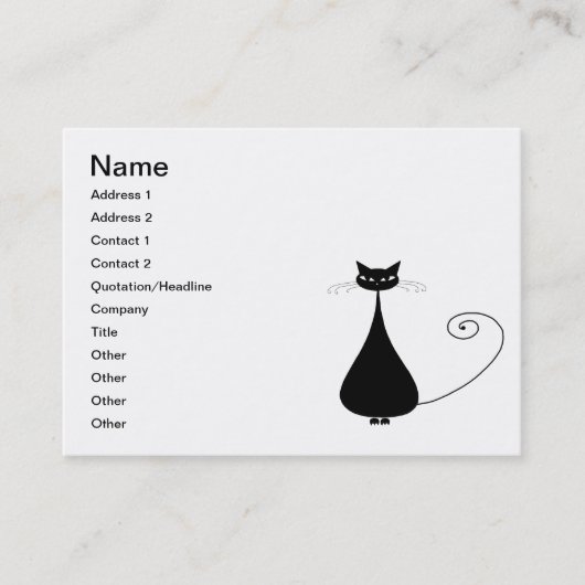 Black Whimsy Kat 4 Visitekaartje (Voorkant)