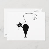 Black Whimsy Kat 5 Briefkaart (Voorkant / Achterkant)