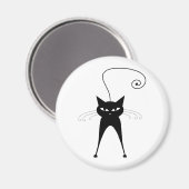 Black Whimsy Kat 6 Magneet (Voorkant / Achterkant)