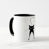 Black Whimsy Kat 6 Mok (Voorkant links)