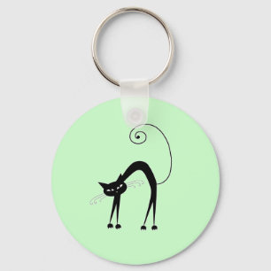 Black Whimsy Kat 9 Sleutelhanger