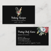 Black Whisk Rolling Pin Home Made Bakery Chef Visitekaartje (Voorkant / Achterkant)