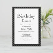 Black & White 30th Birthday Dinner Invitation (Debout devant)