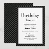 Black & White 30th Birthday Dinner Invitation (Devant / Derrière)
