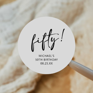 Black & White 40 jaar 50 Ronde Sticker