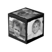 Black white 5 family pictures photo kubus (Achter hoekig)