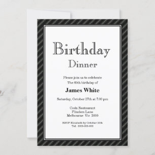 Black & White 60e anniversaire Dîner Invitation
