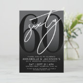 Black White 60ste Jubileum Kaart (Staand voorkant)